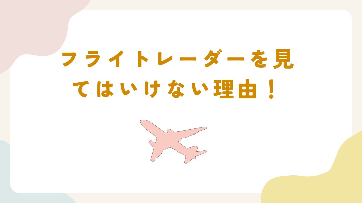 フライトレーダー 見ては いけない 理由