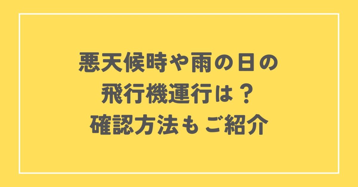 飛行機 雨の日