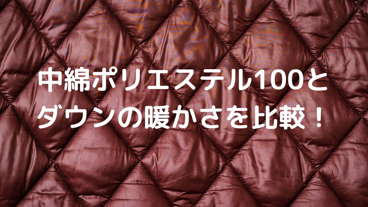 中綿ポリエステル100　ダウン　暖かさ　比較